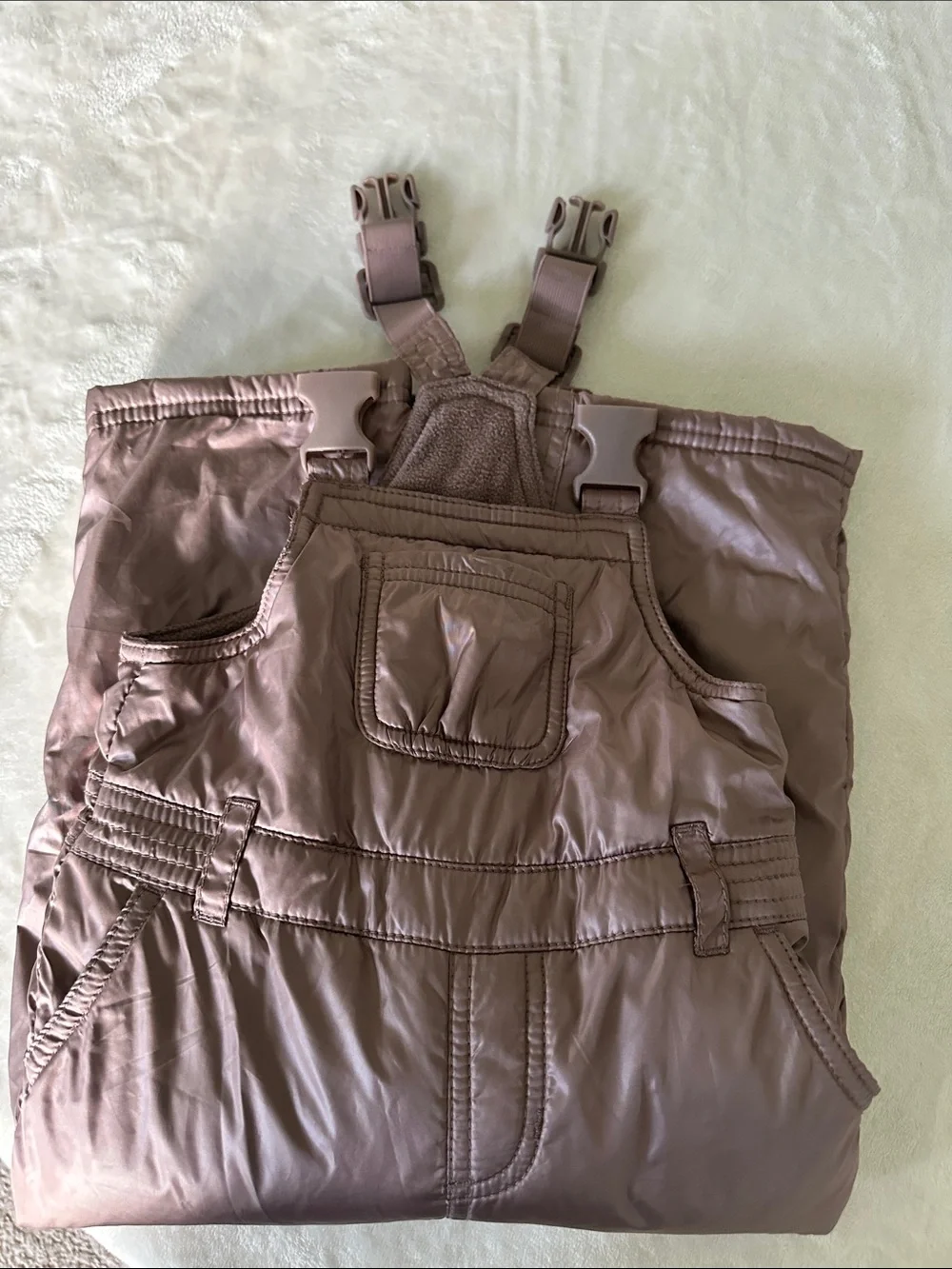GAP shiny Tan Insulated Bib Snow Pants